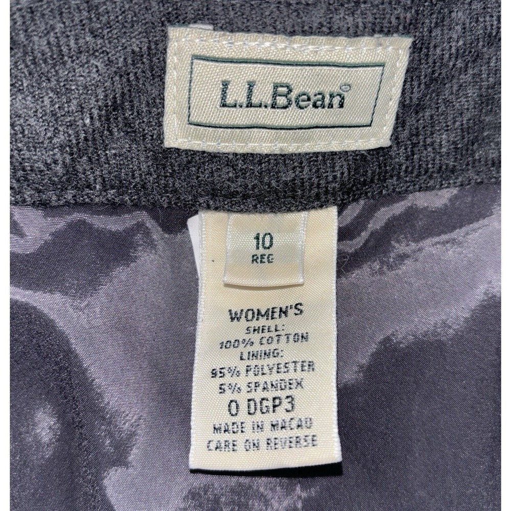 LL Bean Women's Trouser Pants Cotton Flannel Size 10 R Gray Lined 26" Inseam EUC - Picture 9 of 9